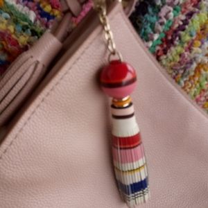 Kate Spade Leather Tassel Keychain Charm